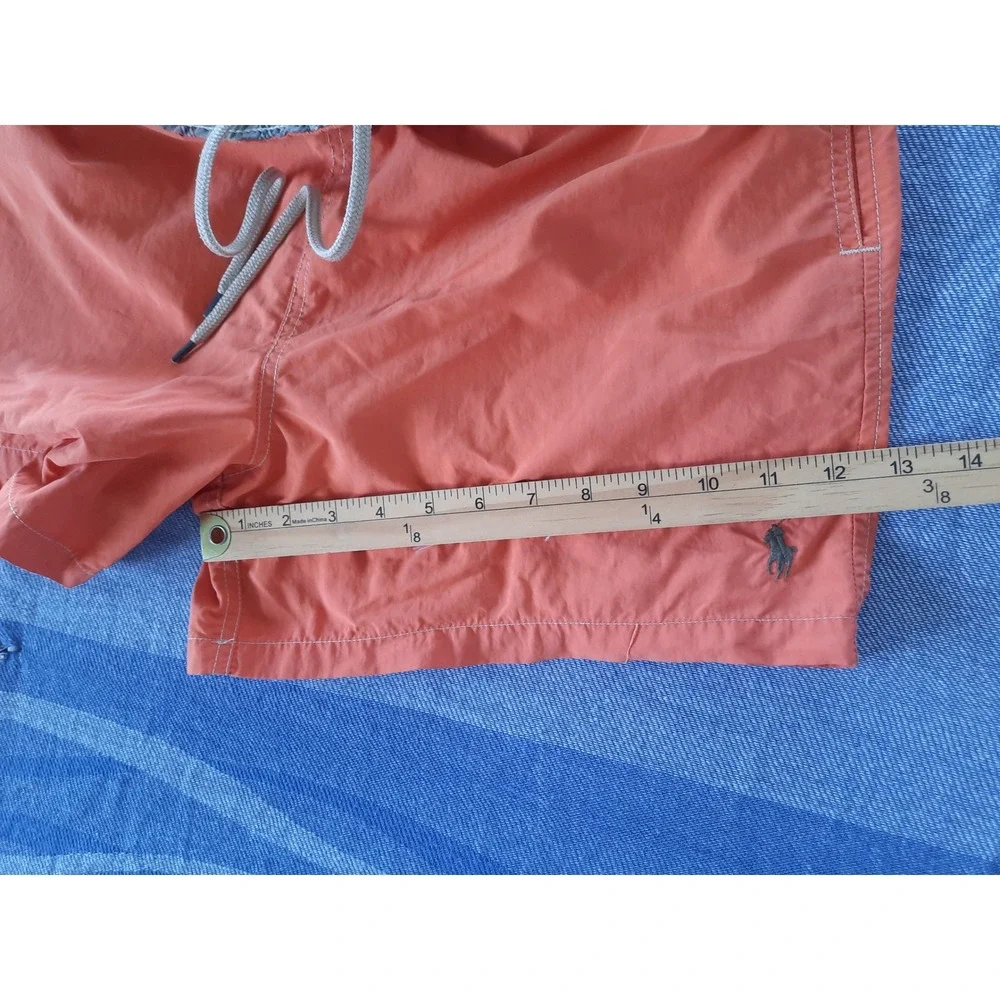 Polo Ralph Lauren Mens Orange Swim Trunks Board Shorts Pony Logo Medium